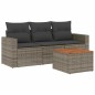 vidaXL Set de sofás de jardín 4 pzas y cojines ratán sintético gris vidaXL Set de sofás de jardín 4 pzas y cojines ratán sintético gris