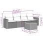vidaXL Set de muebles de jardín 5 pzas y cojines ratán sintético negro