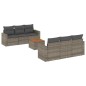 vidaXL Set de sofás de jardín 7 piezas con cojines ratán PE gris vidaXL Set de sofás de jardín 7 piezas con cojines ratán PE gris
