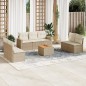 vidaXL Juego de sofás de jardín con cojines beige 8 pzas ratán PE vidaXL Juego de sofás de jardín con cojines beige 8 pzas ratán PE