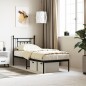 vidaXL Estructura de cama con cabecero metal negro 75x190 cm