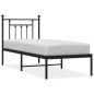 vidaXL Estructura de cama con cabecero metal negro 75x190 cm