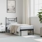 vidaXL Estructura de cama con cabecero metal negro 75x190 cm