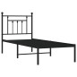 vidaXL Estructura de cama con cabecero metal negro 75x190 cm