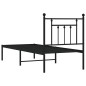vidaXL Estructura de cama con cabecero metal negro 75x190 cm