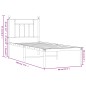 vidaXL Estructura de cama con cabecero metal negro 75x190 cm