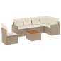 vidaXL Set sofás de jardín 7 piezas y cojines ratán sintético beige vidaXL Set sofás de jardín 7 piezas y cojines ratán sintético beige