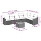 vidaXL Set de sofás de jardín 8 piezas y cojines ratán sintético negro