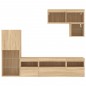 vidaXL Muebles TV pared con LED 6 pzas madera ingeniería roble Sonoma