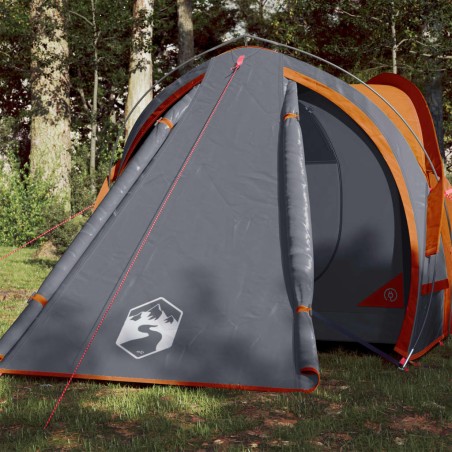 vidaXL Tienda de campaña 2 personas tafetán 185T gris y naranja