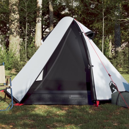 vidaXL Tienda de campaña 2 personas tafetán 185T blanco 267x154x117 cm