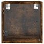 vidaXL Mesita de noche con puerta de vidrio roble ahumado 35x37x35 cm