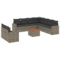 vidaXL Set de sofás de jardín 10 pzas con cojines ratán sintético gris