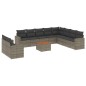 vidaXL Set de sofás de jardín 11 pzas y cojines ratán sintético gris vidaXL Set de sofás de jardín 11 pzas y cojines ratán sintético gris