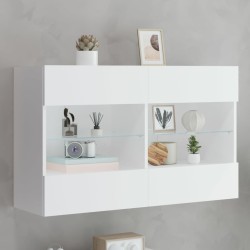 vidaXL Mueble de TV de pared con luces LED blanco 98,5x30x60,5 cm