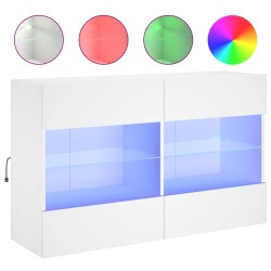vidaXL Mueble de TV de pared con luces LED blanco 98,5x30x60,5 cm
