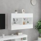 vidaXL Mueble de TV de pared con luces LED blanco 98,5x30x60,5 cm
