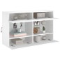 vidaXL Mueble de TV de pared con luces LED blanco 98,5x30x60,5 cm