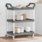 vidaXL Carrito de 3 niveles aluminio gris 81x41x92 cm vidaXL Carrito de 3 niveles aluminio gris 81x41x92 cm