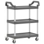 vidaXL Carrito de 3 niveles aluminio gris 81x41x92 cm vidaXL Carrito de 3 niveles aluminio gris 81x41x92 cm