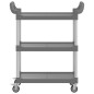 vidaXL Carrito de 3 niveles aluminio gris 81x41x92 cm vidaXL Carrito de 3 niveles aluminio gris 81x41x92 cm
