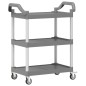 vidaXL Carrito de 3 niveles aluminio gris 81x41x92 cm vidaXL Carrito de 3 niveles aluminio gris 81x41x92 cm