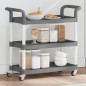vidaXL Carrito de 3 niveles aluminio gris 77x34x72 cm vidaXL Carrito de 3 niveles aluminio gris 77x34x72 cm