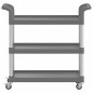 vidaXL Carrito de 3 niveles aluminio gris 77x34x72 cm vidaXL Carrito de 3 niveles aluminio gris 77x34x72 cm