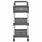 vidaXL Carrito de 3 niveles aluminio gris 77x34x72 cm vidaXL Carrito de 3 niveles aluminio gris 77x34x72 cm