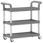vidaXL Carrito de 3 niveles aluminio gris 77x34x72 cm vidaXL Carrito de 3 niveles aluminio gris 77x34x72 cm