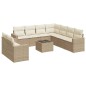 vidaXL Juego de sofás jardín con cojines beige 10 pzas ratán sintético vidaXL Juego de sofás jardín con cojines beige 10 pzas ratán sintético