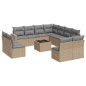 vidaXL Set de sofás de jardín 12 pzas y cojines ratán sintético marrón