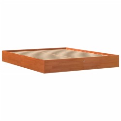 vidaXL Estructura de cama madera maciza pino marrón cera 160x200 cm