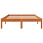 vidaXL Estructura de cama madera maciza pino marrón cera 135x190 cm vidaXL Estructura de cama madera maciza pino marrón cera 135x190 cm