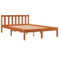 vidaXL Estructura de cama madera maciza pino marrón cera 140x200 cm