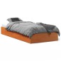 vidaXL Estructura de cama madera maciza de pino marrón cera 90x200 cm