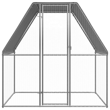vidaXL Gallinero de acero galvanizado plateado y gris 2x2x2 m