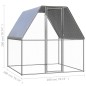 vidaXL Gallinero de acero galvanizado plateado y gris 2x2x2 m vidaXL Gallinero de acero galvanizado plateado y gris 2x2x2 m