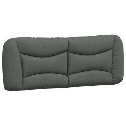 vidaXL Cabecero de cama acolchado tela gris oscuro 140 cm