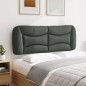 vidaXL Cabecero de cama acolchado tela gris oscuro 140 cm
