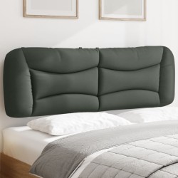 vidaXL Cabecero de cama acolchado tela gris oscuro 160 cm