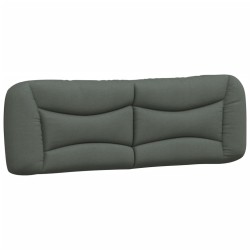 vidaXL Cabecero de cama acolchado tela gris oscuro 160 cm