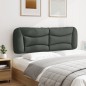 vidaXL Cabecero de cama acolchado tela gris oscuro 160 cm