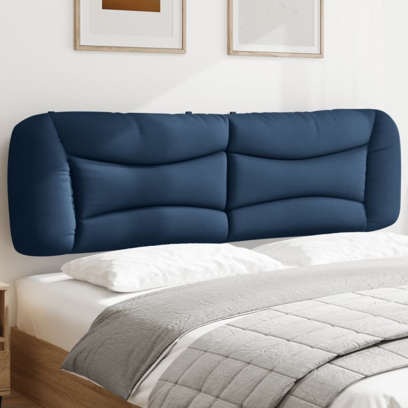 vidaXL Cabecero de cama acolchado tela azul 180 cm