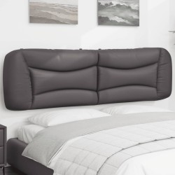 vidaXL Cabecero de cama acolchado cuero sintético gris 180 cm