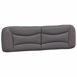 vidaXL Cabecero de cama acolchado cuero sintético gris 180 cm
