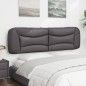vidaXL Cabecero de cama acolchado cuero sintético gris 180 cm vidaXL Cabecero de cama acolchado cuero sintético gris 180 cm