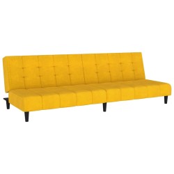 vidaXL Sofá cama de 2 plazas terciopelo amarillo