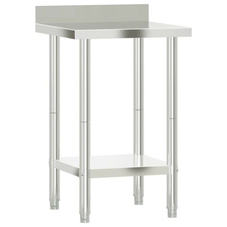 vidaXL Mesa trabajo cocina y salpicadero acero inoxidable 55x55x93 cm