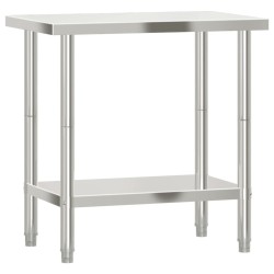 vidaXL Mesa de trabajo de cocina acero inoxidable 82,5x55x85 cm